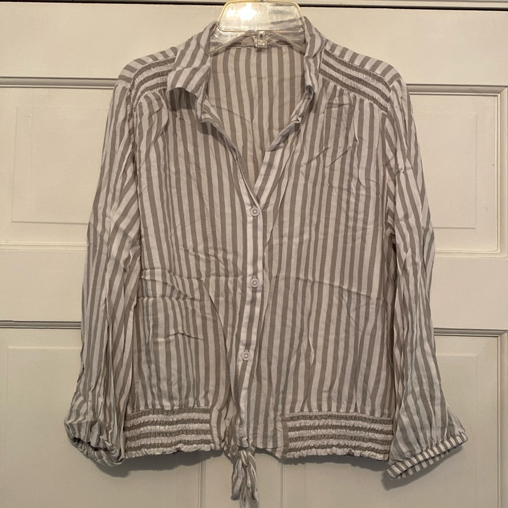Striped Gray Women's Top
